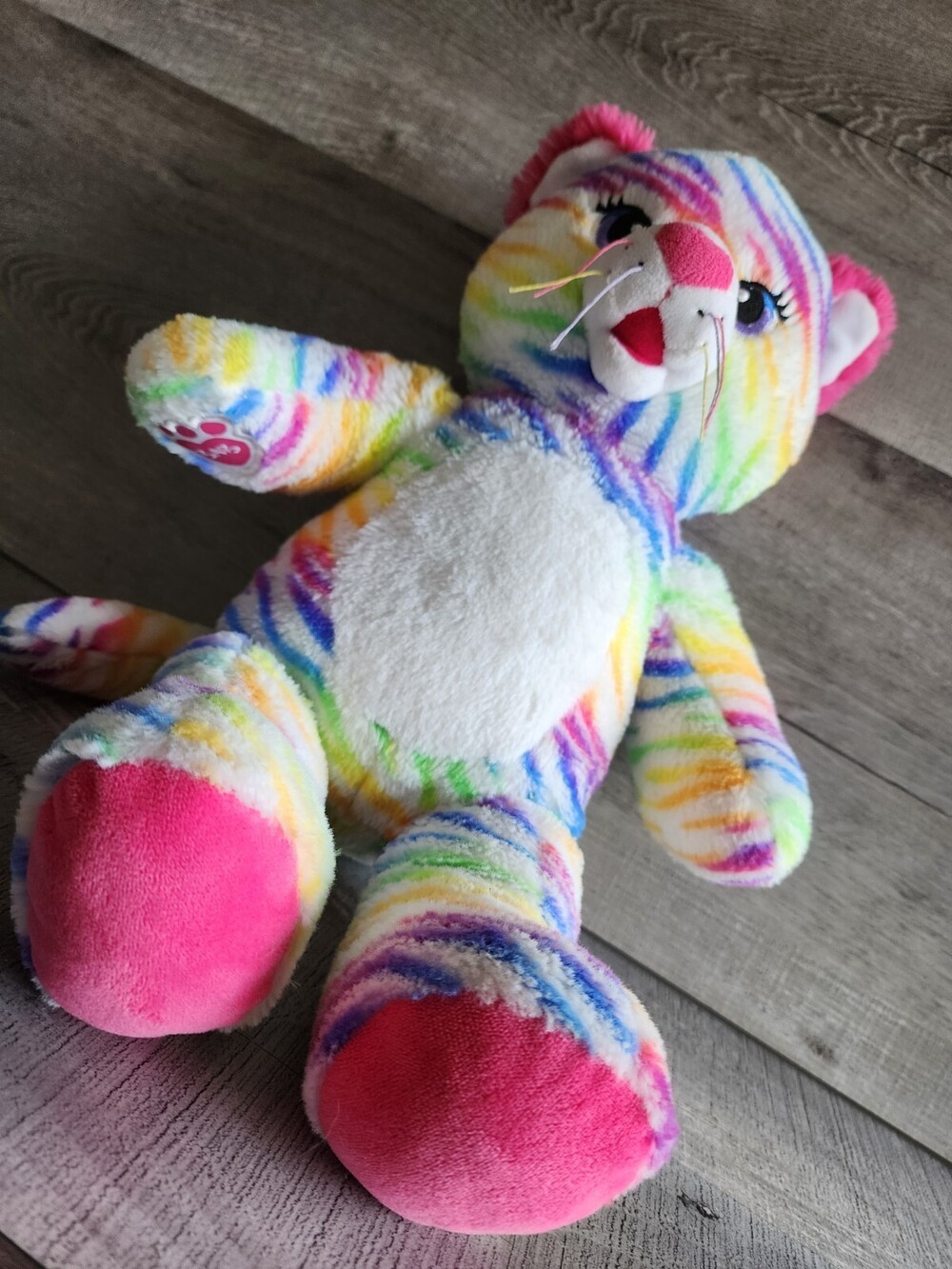 Build A Bear Rainbow Tiger Striped Cat Tiger 2017 Plush Stuffed Animal 16" #53